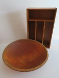 Wood bowl and divided sorter box