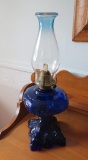 Cobalt Princess Feather oil lamp, 19