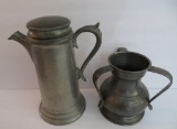 Two pieces of vintage Pewter, tankard and three handled stein