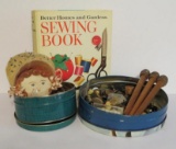 Vintage button and sewing lot