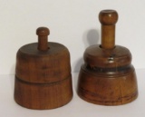 Two wooden butter molds, wheat and pineapple, 4