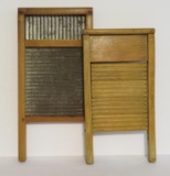 Two small wood wash boards, 15