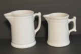 Two white ironstone pitchers, 6