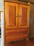 Butternut small wall cabinet with drawers, 13