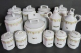 Unusual rounded canister set, 13 pieces