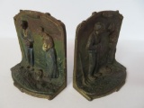 Two cast iron bookends, Gleaners, 4 1/2