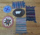 Three braided placemats and round mats