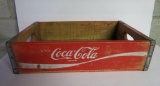 Enjoy Coca Cola wood soda crate, red and white, 18