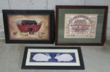 Three framed prints, Noahs Ark and Rabbits