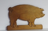 Pig wooden wall plaque, 17