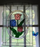 Leaded glass window hanging and 3