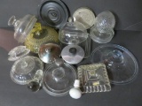 17 glass and metal lids, crafting or supply lot
