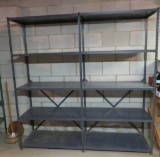 Double metal rack, 6' wide and 6' tall, shelves are 17