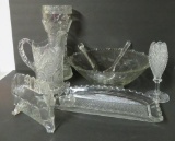 Fancy glass and crystal, nine pieces