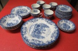 Johnson Brothers blue and white transferware, Coaching Scenes