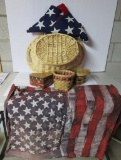 Patriotic lot with baskets and flags