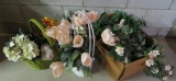 Large lot of silk flowers and vines