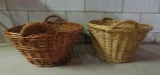 Two wicker wash baskets, 24