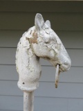 Horse head hitching post, metal, 10
