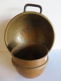 Two copper bowls, 15