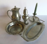 Five pieces of Pewter, 3 1/2