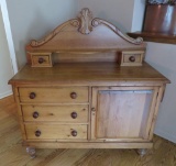 Fabulous butternut server with three drawers and single door