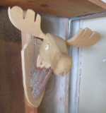 Carved wooden moose head, folk art, Fun and Cute, 23
