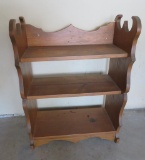 Wooden bookshelf, three shelves, pine, 22