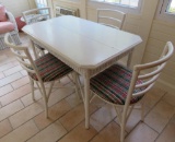 Wicker chairs and table set with two leaves