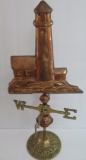 Copper and Brass Lighthouse weather vane, 19