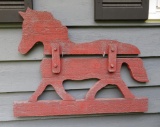 Wooden folk art horse decor, 37