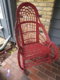 Bentwood Adirondack style porch chair, red paint, 44