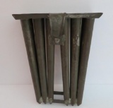 12 part tin candle mold, taper candles, 10 1/2