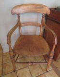 Early side chair, solid seat with arms