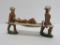 Manoil WWI Lead Toy Soldiers with wounded soldier on stretcher, 3 1/4