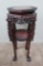 Fantastic heavily carved Marble Top Plant Stand, 33 1/2