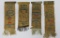 Four ornate embroidered Illinois National Encampment ribbons, 1891-1895