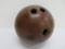 Antique wood bowling ball, Lignum Vitae, three finger, 19th early 20th century, 8