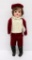 Kestner 154 shoulder head boy doll with kid leather body, 15 1/2