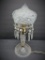 Crystal table lamp with prisms, cut glass, 14