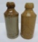 Two Stoneware bottles, Townsend's and J Hunt, 6 3/4