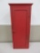 Painted single door wall cabinet with shelves, 32 1/2