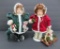 Two retro artist dolls, stocking face,Winter Christmas Teddy Bear Themed, 10