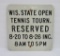 Wisconsin State Open Tennis Tournament, metal sign, 15
