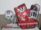 Two metal beer advertising signs, retro, Coors NFL and Wisconsin Badgers Miller Lite