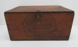 Rare Waukesha Spring Imperial wood covered bottle crate, double eagle emblem