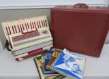 Scandalli Red and white Accordion, model 406/161 made in Italy
