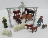 Manoil Lead Farm Animals, farmers , Entry gate and fencing
