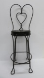 Miniature ice cream parlor bistro pool hall doll chair, wire, 23