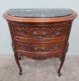 Marble Top Demi-Lune Table